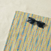 Waterverf - Verticaal striped Polka Dots Patroon Strandlaken (In situ)