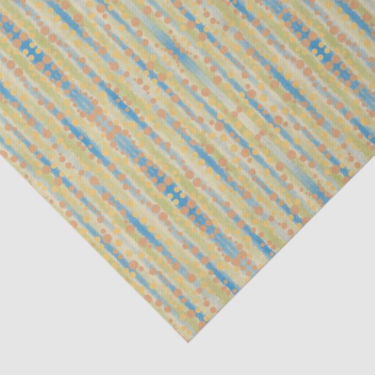 Waterverf - Verticaal striped Polka Dots Patroon Tissuepapier (Detail)