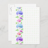 Waterverf verticale naadloze patroonrand briefkaart (Voorkant / Achterkant)