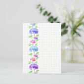 Waterverf verticale naadloze patroonrand briefkaart (Staand voorkant)