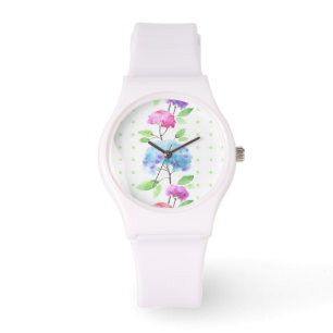 Waterverf verticale naadloze patroonrand horloge
