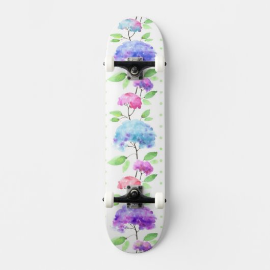 Waterverf verticale naadloze patroonrand persoonlijk skateboard (Voorkant)