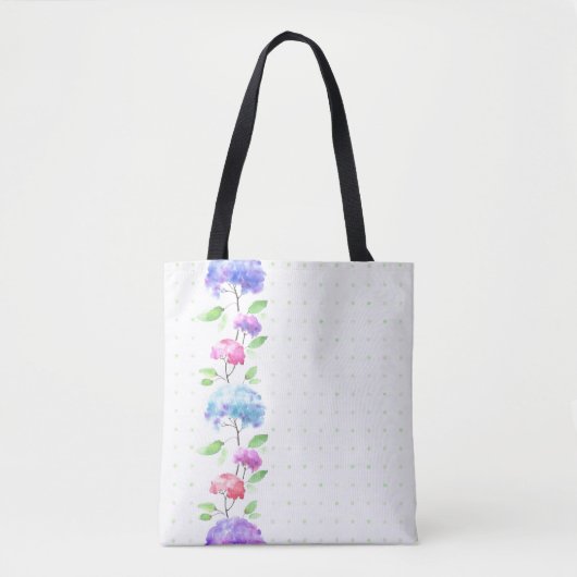 Waterverf verticale naadloze patroonrand tote bag (Voorkant)