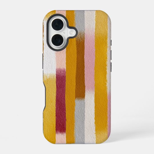 Waterverf Verticale Strepen Naadloos iPhone 16 Hoesje (Achterkant)