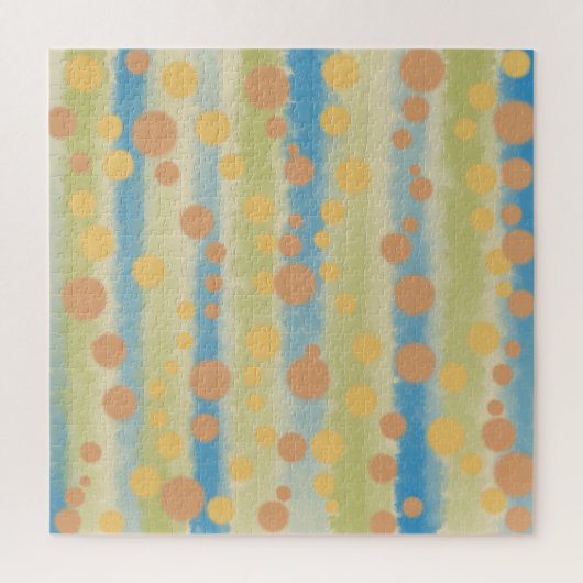 Waterverf Verticale striped Polka Dots Legpuzzel (Verticaal)