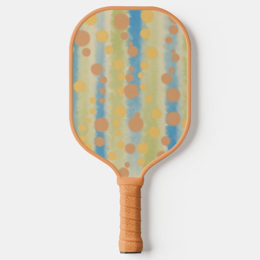 Waterverf Verticale striped Polka Dots Pickleball Paddle (Voorkant)