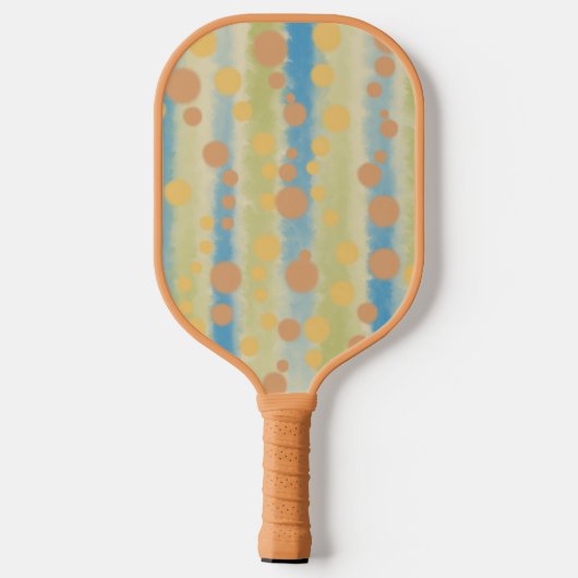 Waterverf Verticale striped Polka Dots Pickleball Paddle (Achterkant)