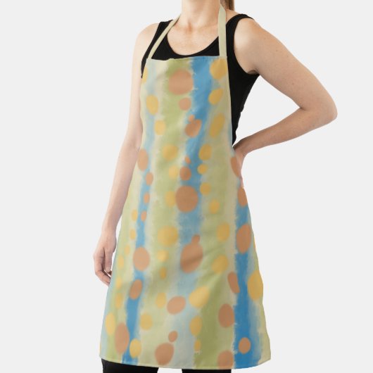 Waterverf Verticale striped Polka Dots Schort (Insitu)