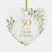 Waterverf vertrekt 50ste bruiloft Jubileum Keramisch Ornament (Voorkant)