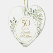 Waterverf vertrekt 50ste bruiloft Jubileum Keramisch Ornament (Links)