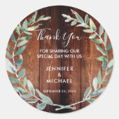 Waterverf vertrekt hout Weddenschap Ronde Sticker (Voorkant)