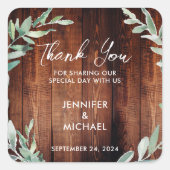 Waterverf vertrekt hout Weddenschap Vierkante Sticker (Voorkant)