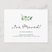 Waterverf vertrekt, ik ben verhuisd aankondigingskaart (Voorkant)