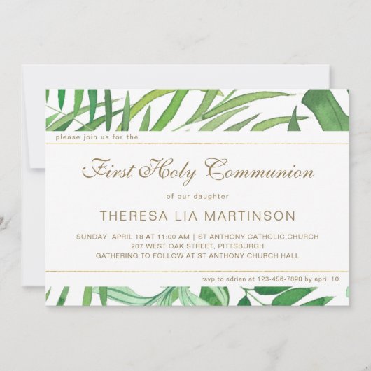 Waterverf vertrekt met het Heilig Avondmaal Kaart (Voorkant)