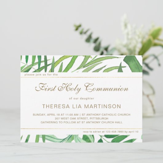 Waterverf vertrekt met het Heilig Avondmaal Kaart (Staand voorkant)