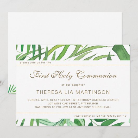 Waterverf vertrekt met het Heilig Avondmaal Kaart (Voorkant / Achterkant)