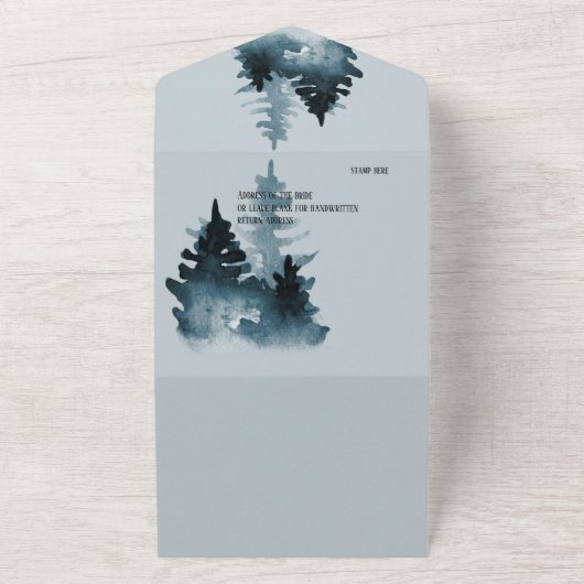 Waterverf vervagen in het Lakehouse All In One Uitnodiging (Buitenkant)