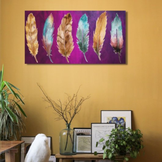 Waterverf Vervangt Paars blauw Poster afdrukken