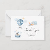 Waterverf Vervoer baby shower dank u Notitiekaartje (Voorkant)