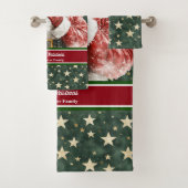 Waterverf verwelkomt Kerstman met sneeuwvlokken Bad Handdoek (Insitu)