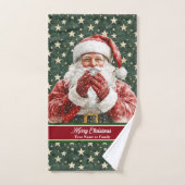 Waterverf verwelkomt Kerstman met sneeuwvlokken Bad Handdoek (Handdoek)