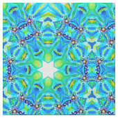 Waterverf Verwerkt Monogram Groen Abstract Stof (Close Up)