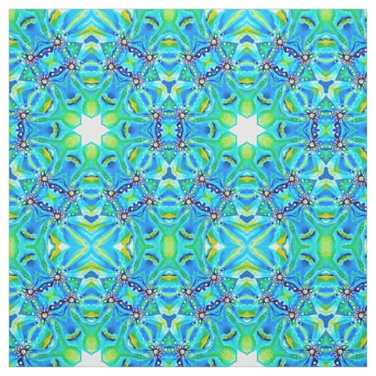 Waterverf Verwerkt Monogram Groen Abstract Stof (Swatch)