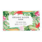 Waterverf verzendadreslabel voor groentebedrijf etiket (Voorkant)