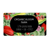 Waterverf verzendadreslabel voor groentebedrijf etiket (Voorkant)