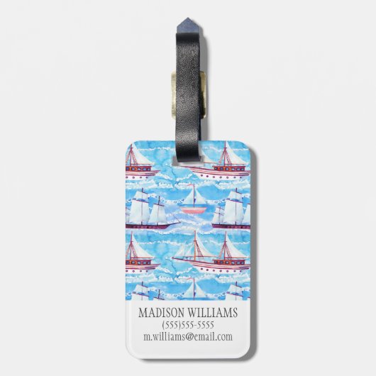 Waterverf Verzendpatroon Bagagelabel (Achterkant verticaal)