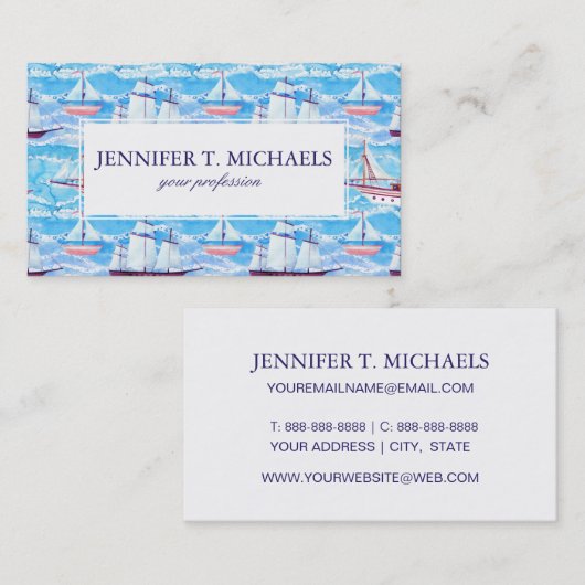 Waterverf Verzendpatroon Visitekaartje (Voorkant / Achterkant)