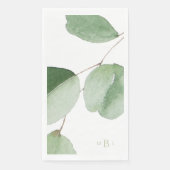 Waterverf Vet Eucalyptus Monogram Servet (Voorkant)