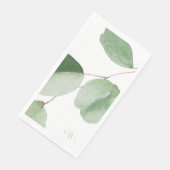 Waterverf Vet Eucalyptus Monogram Servet (Hoek)