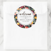 Waterverf vet kleurenpatroon ronde sticker (Tas)