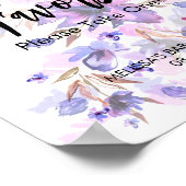 Waterverf vet paars blauwgroen blauw bloemgunstig  poster (Hoek)