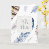 Waterverf Veters Birthday Kaart (Gele Bloem)