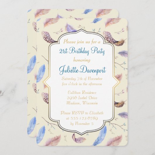 Waterverf Veters en Fancy Lijst Kaart (Voorkant / Achterkant)