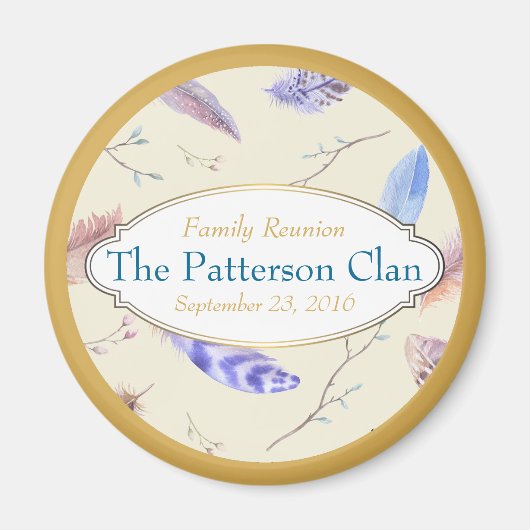 Waterverf Veters met een Fancy Lijst reünie Magneet (Voorkant)