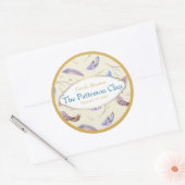 Waterverf Veters met een Fancy Lijst reünie Ronde Sticker (Envelop)