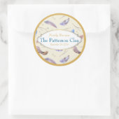 Waterverf Veters met een Fancy Lijst reünie Ronde Sticker (Tas)