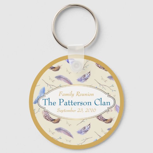Waterverf Veters met een Fancy Lijst reünie Sleutelhanger (Voorkant)