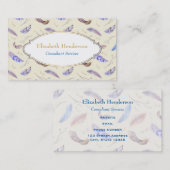 Waterverf Veters met Fancy ovaal Lijst Visitekaartje (Voorkant / Achterkant)