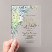 Waterverf vetplanten 50ste geboortedag acryl uitnodigingen (Insitu (Draagbaar))