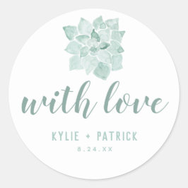 Waterverf vetplanten bruiloft met liefde Sticker