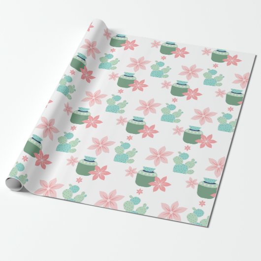Waterverf Vetplanten Cadeaupapier (Uitgerold)