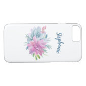 Waterverf vetplanten gepersonaliseerd Case-Mate iPhone case (Achterkant (Horizontaal))