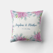 Waterverf vetplanten gepersonaliseerde bruiloft kussen (Achterkant)