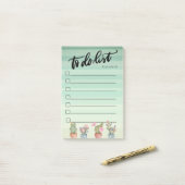 Waterverf vetplanten groen om te doen lijst post-it® notes (Op bureau)