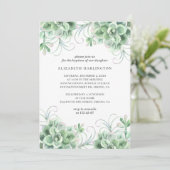 Waterverf vetplanten. Groene cactus doop Kaart (Staand voorkant)