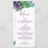 Waterverf vetplanten | Huwelijksmenu Menu (Voorkant / Achterkant)